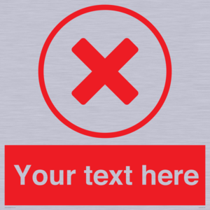 Custom red background, red cross in circle sign